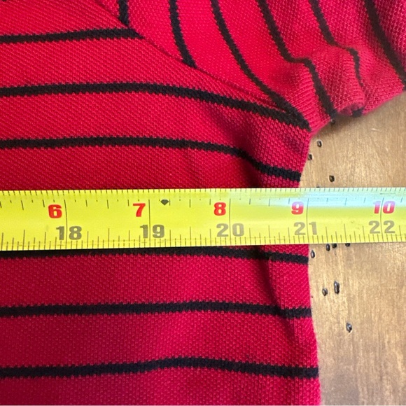 Lauren Ralph Lauren 1X Striped Polo Short Sleeve Red Embroidered Preppy ❤️ - Picture 6 of 8